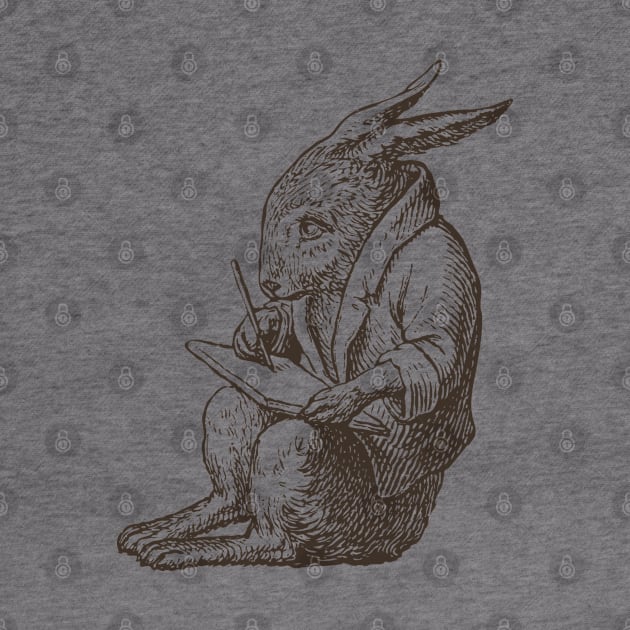 Writer Rabbit Hand Drawn by KC Happy Shop